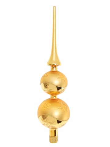 Krebs Glas Lauscha Baumspitze in Gold - (L)30 cm