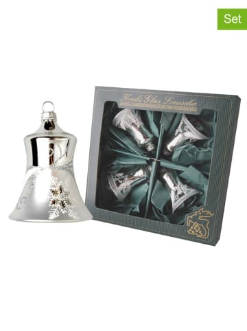 Krebs Glas Lauscha Ozdoby choinkowe (4 szt.) w kolorze srebrnym - 7 cm