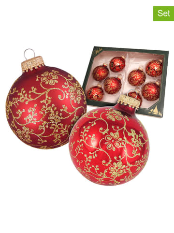 Krebs Glas Lauscha Christbaumkugeln in Rot - 8 Stück - Ø 7 cm