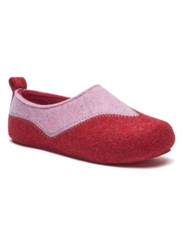 Comfortfusse Instappers lichtroze/rood