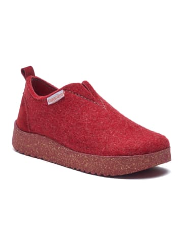 Comfortfusse Woll-Slipper in Rot