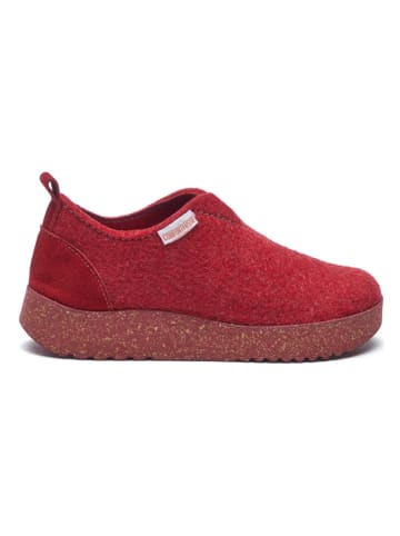 Comfortfusse Wollen pantoffels rood