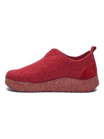 Comfortfusse Woll-Hausschuhe in Rot