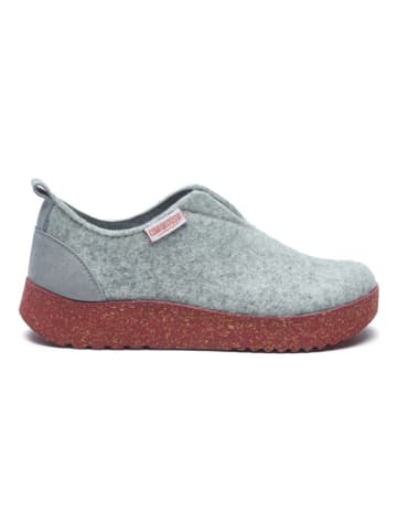 Comfortfusse Wollen pantoffels grijs