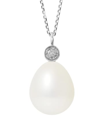 Pearl Addict Witgouden ketting met parel en diamanten - (L)42 cm