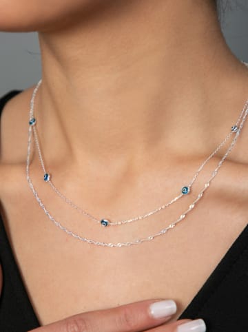 Heliophilia Silber-Halskette mit Schmuckelementen - (L)43 cm