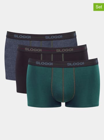 Sloggi 3-delige set: boxershorts zwart/blauw/groen