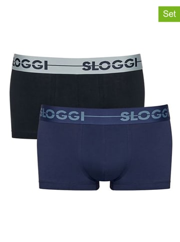 Sloggi 2-delige set: boxershorts zwart/donkerblauw