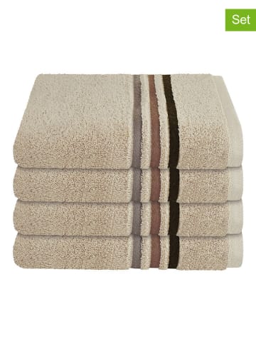 Schiesser 4-delige set: handdoeken "Skyline" beige