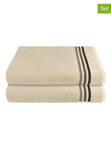 Schiesser Ręczniki prysznicowe (2 szt.) "Skyline Color" w kolorze beżowym