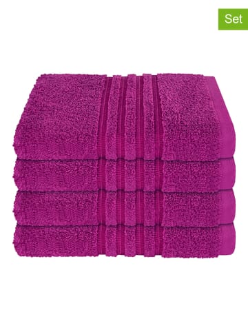 Schiesser Ręczniki (4 szt.) "Milano" w kolorze różowym do rąk