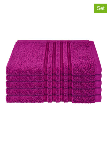 Schiesser Ręczniki (5 szt.) "Milano" w kolorze różowym dla gości