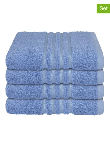 Schiesser 4-delige set: handdoeken "Milano" blauw