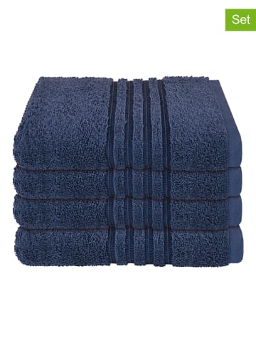 Schiesser 4-delige set: handdoeken "Milano" donkerblauw
