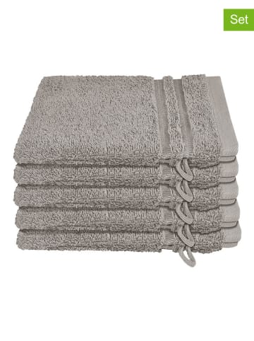 Schiesser 5-delige set: washandjes "Milano" lichtgrijs