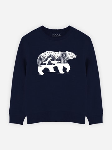 WOOOP Sweatshirt "Bear and Foxes" donkerblauw