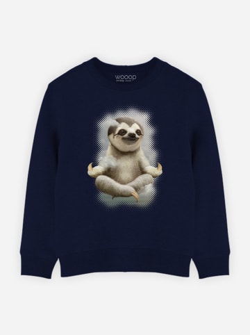 WOOOP Sweatshirt "Sloth Meditate" in Dunkelblau