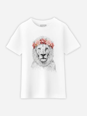 WOOOP Shirt "Festival Lion Spring" in Weiß