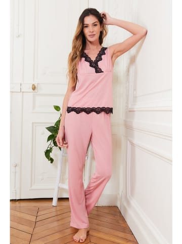 Just for Victoria Pyjama "Flavia" roze/zwart