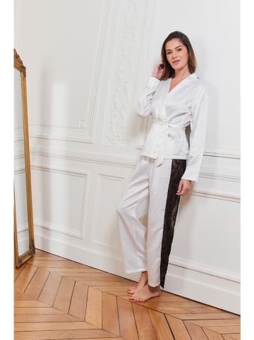 Just for Victoria Pyjama "Goldie" in Weiß/ Schwarz