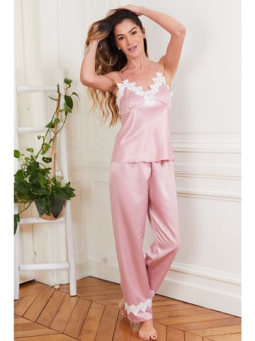 Just for Victoria Pyjama "Kimmy" in Rosa/ Weiß