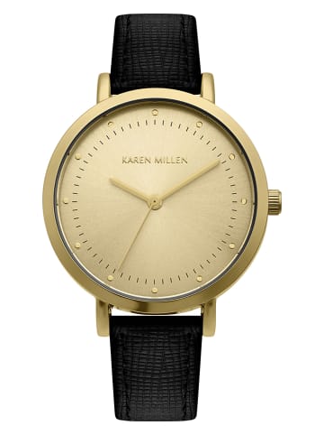 Karen Millen Zegarek kwarcowy w kolorze złoto-czarnym