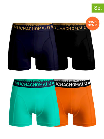 Muchachomalo 4-delige set: boxershorts zwart/turquoise/oranje