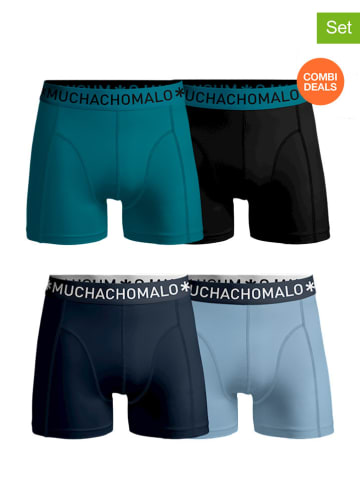 Muchachomalo 4-delige set: boxershorts petrol/zwart/blauw