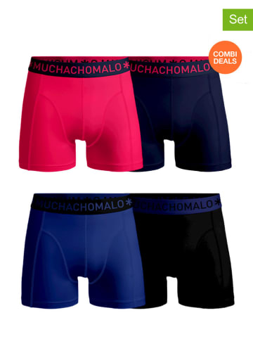 Muchachomalo 4-delige set: boxershorts zwart/roze/blauw