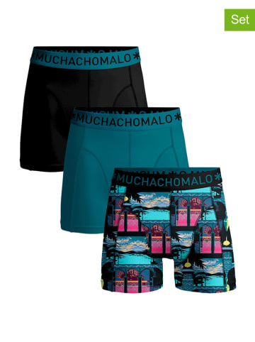 Muchachomalo 3-delige set: boxershorts petrol/zwart