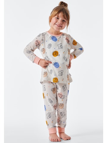 Schiesser Pyjama crème/meerkleurig