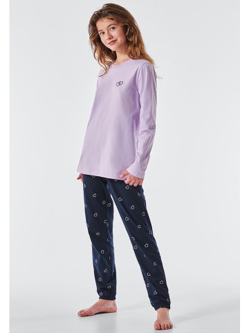 Schiesser Pyjama paars/donkerblauw