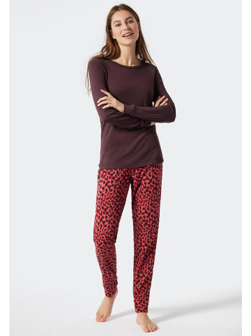 Schiesser Pyjama aubergine/rood