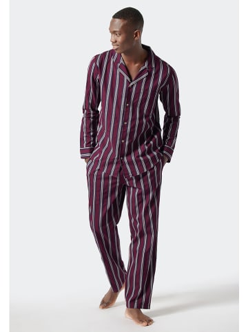 Schiesser Pyjama bordeaux/donkerblauw