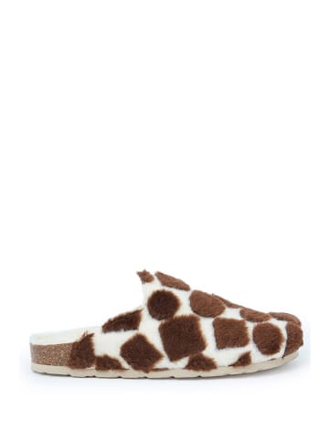 Mandel Clogs in Creme/ Braun