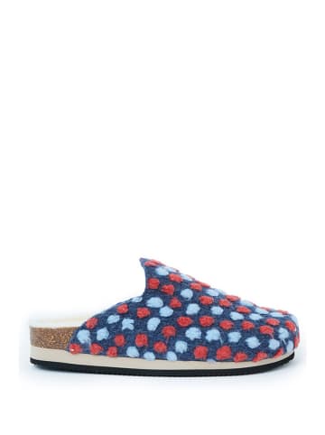 Mandel Clogs in Dunkelblau/ Rot
