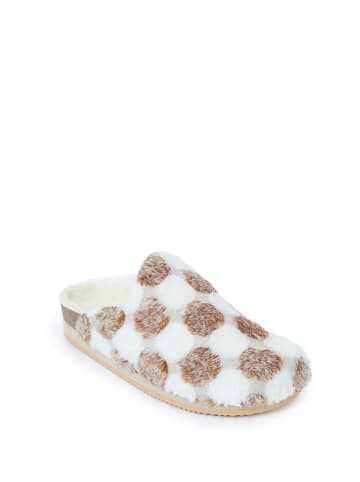 Mandel Clogs in Creme/ Braun