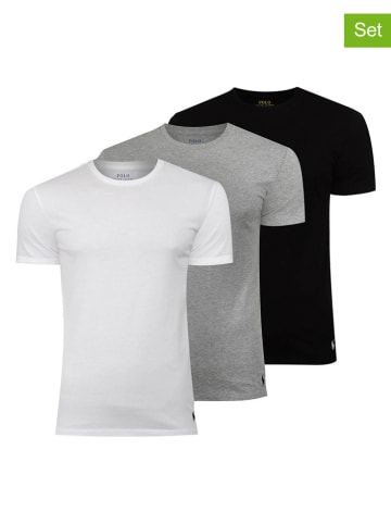 POLO RALPH LAUREN Koszulki (3 szt.) w kolorze białym, szarym i czarnym