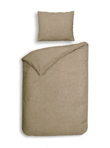 Heckett Lane Flanellen beddengoedset "Franela" beige