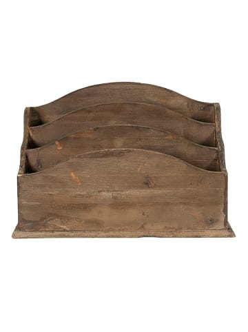 Clayre & Eef Stojak w kolorze brązowym na listy - 33 x 22 x 17 cm
