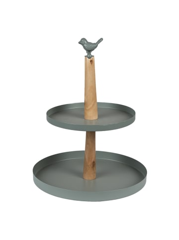 Clayre & Eef Etagere in Grau - (H)36 x Ø 30 cm