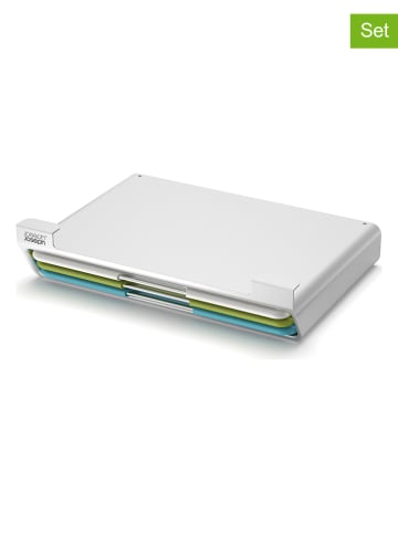 JosephJoseph 4tlg. Schneidebrett-Set "Folio Slim" in Blau/ Grün/ Weiß