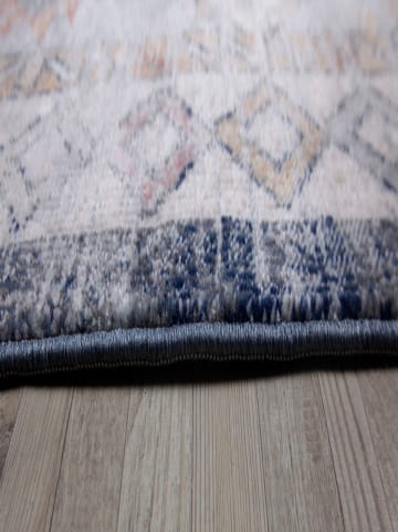 Mioli Laagpolig tapijt blauw/meerkleurig