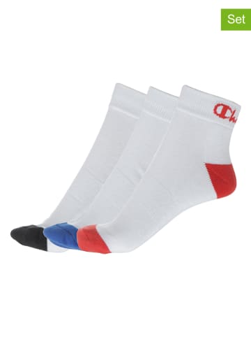 Champion 6-delige set: sokken wit/rood/blauw