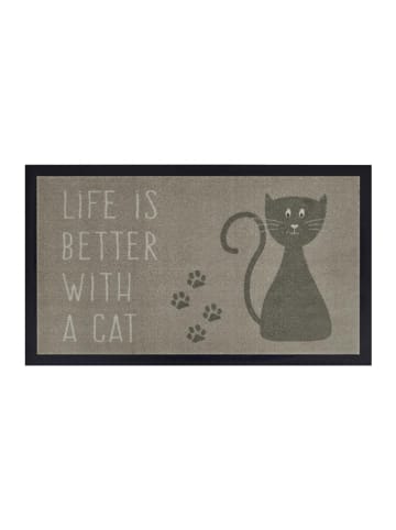 Hanse Home Fußmatte "Life is better with a cat" in Taupe