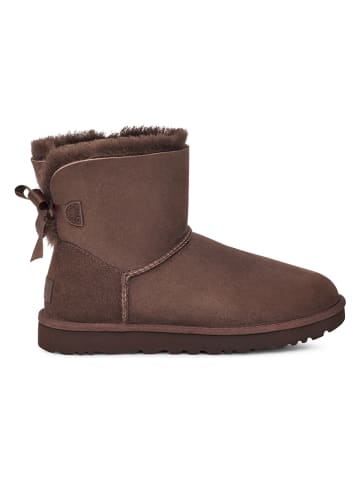 UGG Boots met lamsvacht "Mini Baily Bow" donkerbruin
