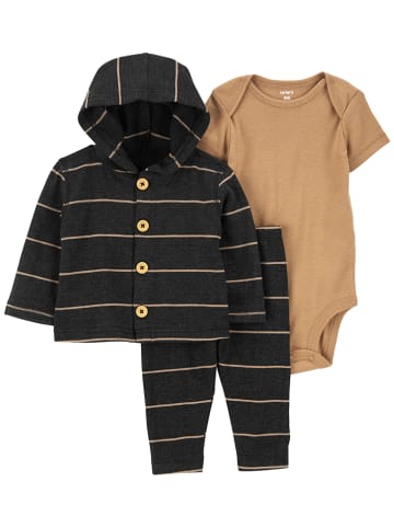 carter's 3-delige outfit lichtbruin/zwart