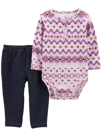 Carter's 2-delige outfit paars/donkerblauw