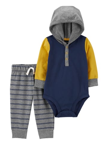 Carter's 2-delige outfit donkerblauw/grijs