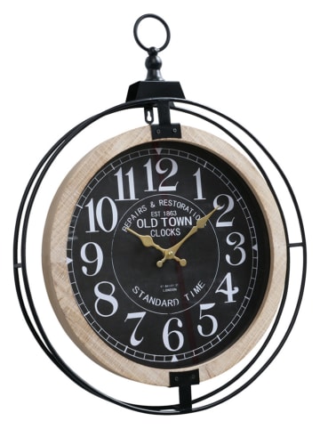 Boltze Zegar ścienny "Lyon" w kolorze czarnym - 48 x 62 cm